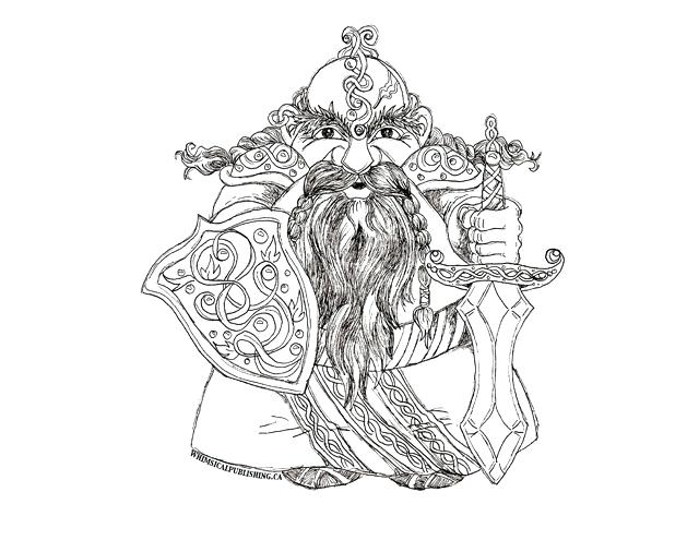 640x495 Lotr Coloring Pages Free Coloring Page Dwarf King Whimsical