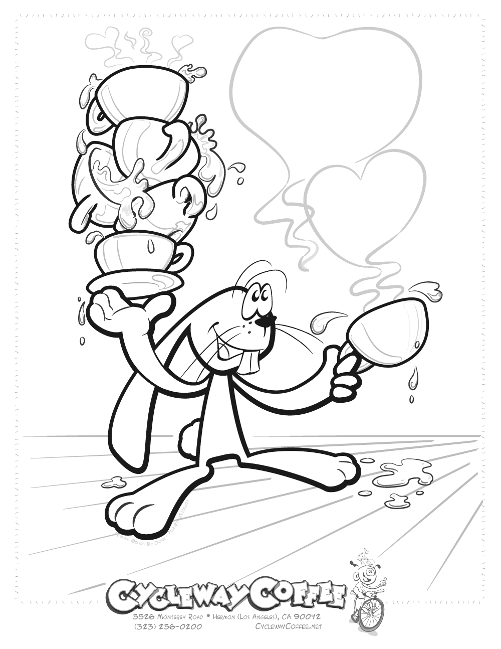 1000x1294 Rabbit Barista Valentine's Day Coloring Page Pizza By The Slice