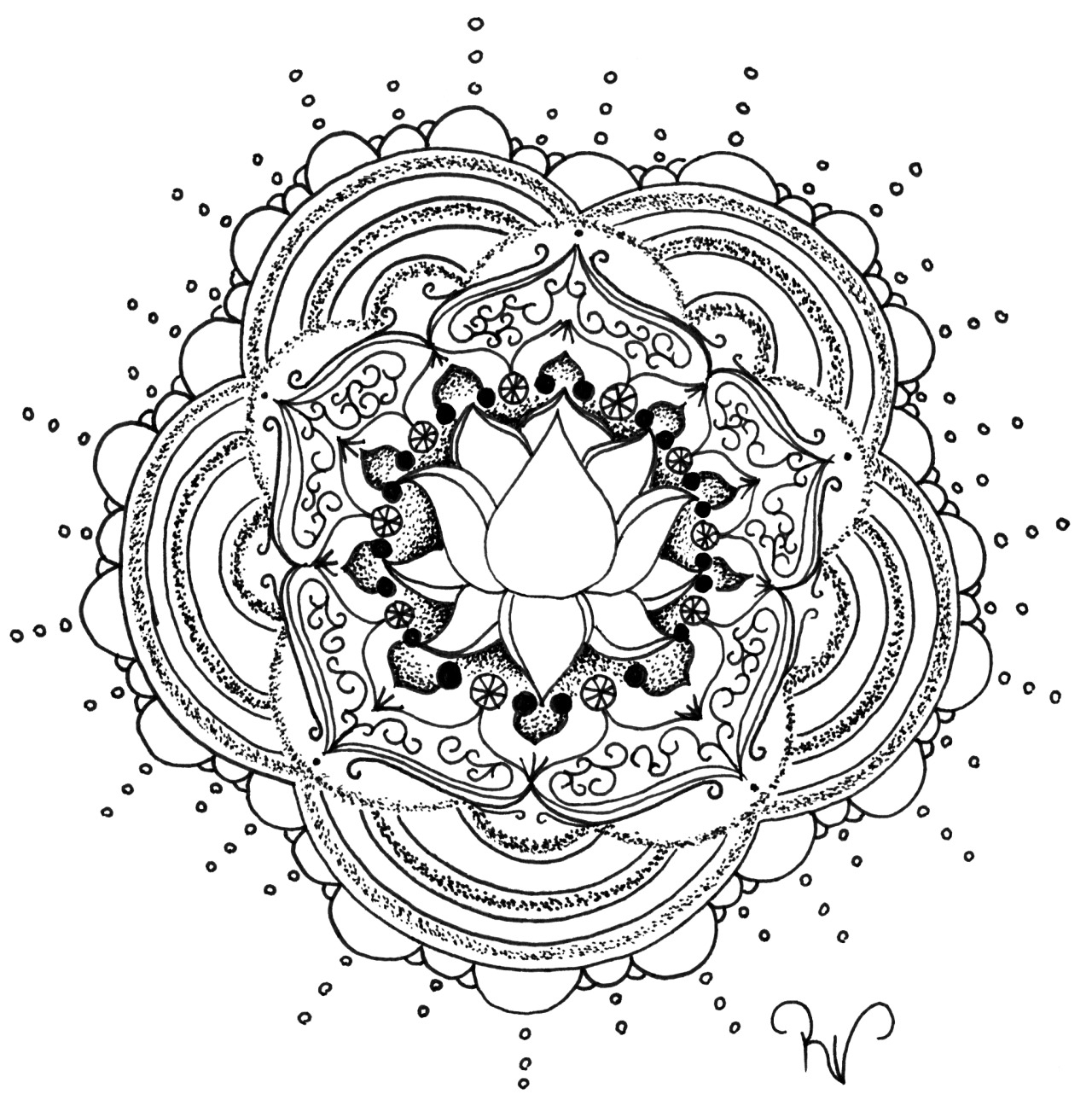 1280x1289 Lotus Flower Mandala Coloring Pages Download Coloring For Kids 2018