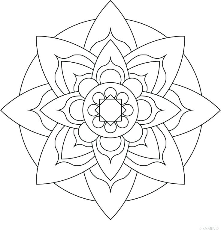 736x771 Flower Mandala Coloring Pages Easy Flower Coloring Pages Mandalas