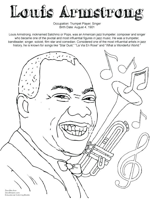 612x792 Louis Armstrong Coloring Page Coloring Page More Images