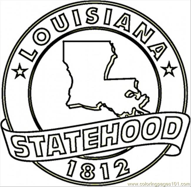 650x637 State Of Louisiana Coloring Page