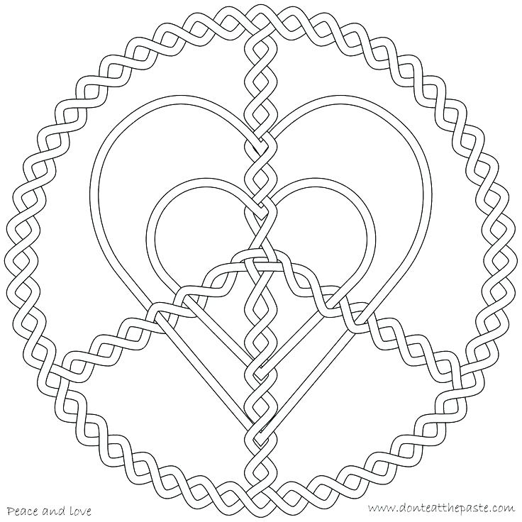 736x736 Abstract Coloring Pages Free Printable Heart Mandala Coloring