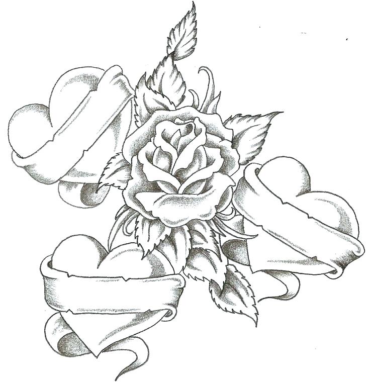 736x764 Coloring Sheets Hearts Roses And Hearts Coloring Pages Cool Heart