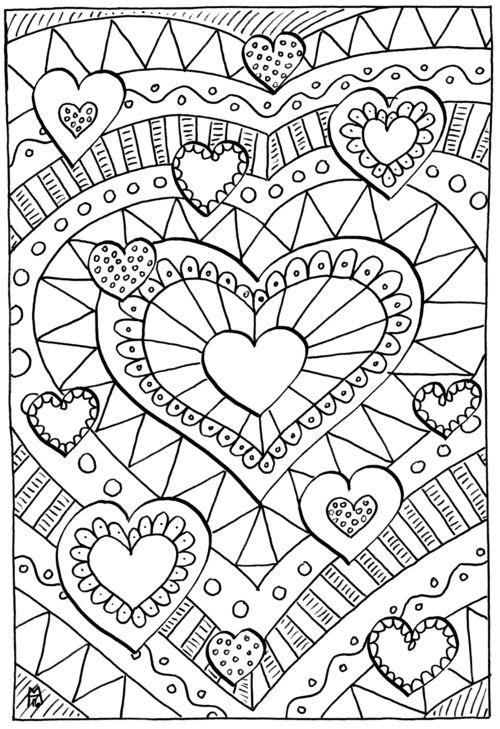 Love Heart Colouring Pages
