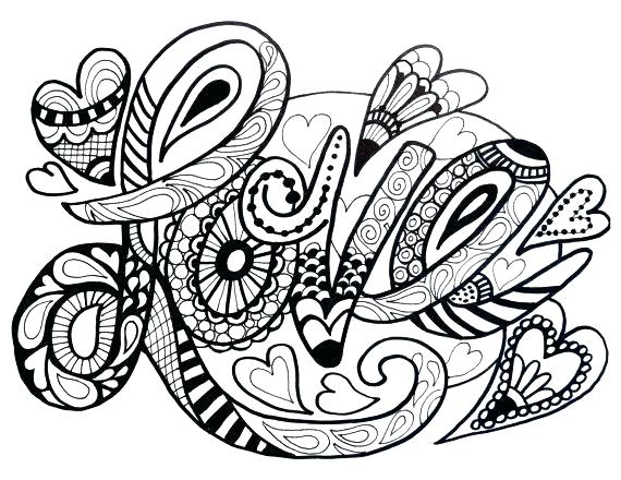 570x440 Love Heart Colouring Be My Valentine Coloring Pages Love Heart