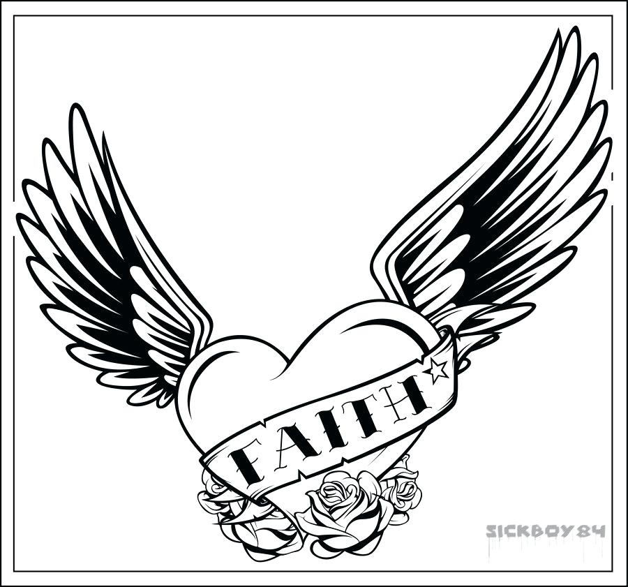 900x841 Heart Color Page Coloring Pages Of Hearts With Wings And Roses