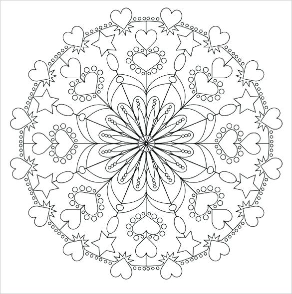 585x590 Free Mandala Coloring Pages Love Mandala Coloring Pages Love