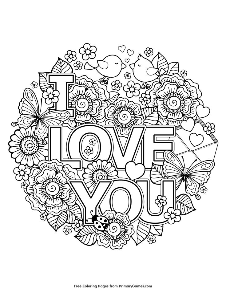 735x951 Adult Coloring Pages Love Mandala Free