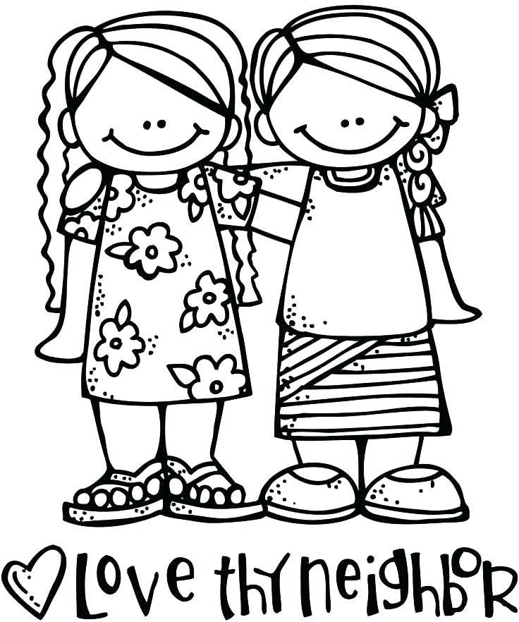 736x882 Love Your Neighbor Coloring Page Elegant Love One Another Coloring