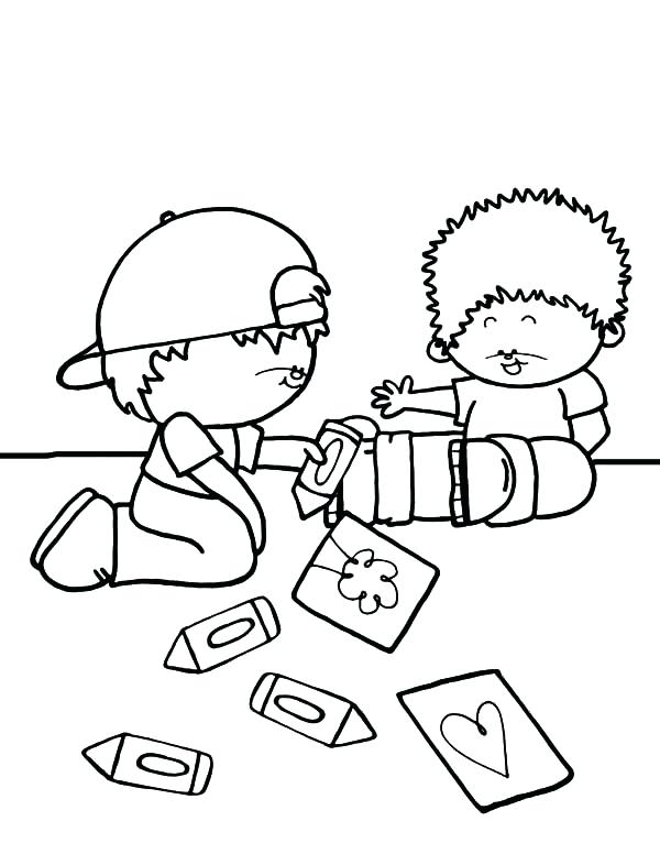 600x776 Fascinating Love One Another Coloring Page Drawing Together