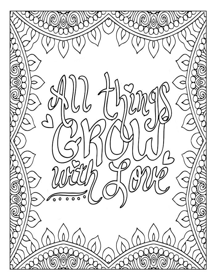 700x906 Motivational, Word Art, Coloring Page, Inspirational, Love Art