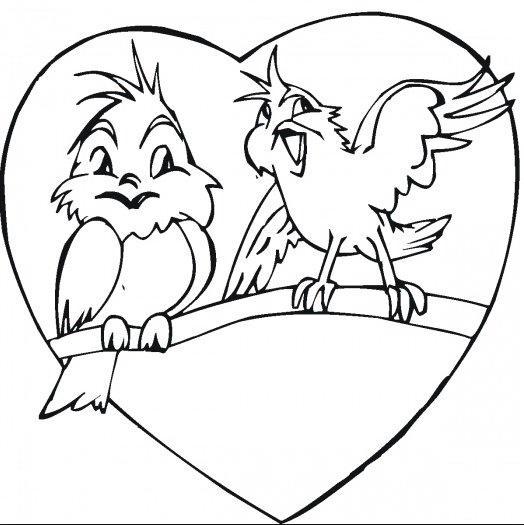 524x525 Love Bird Coloring Pages