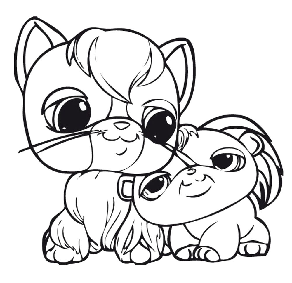 1000x969 Clever Design Ideas Littlest Pet Shop Coloring Pages Cat And Puppy