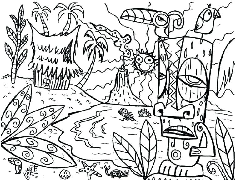 755x575 Luau Coloring Pages Hawaiian Luau Coloring Pages Luau Coloring