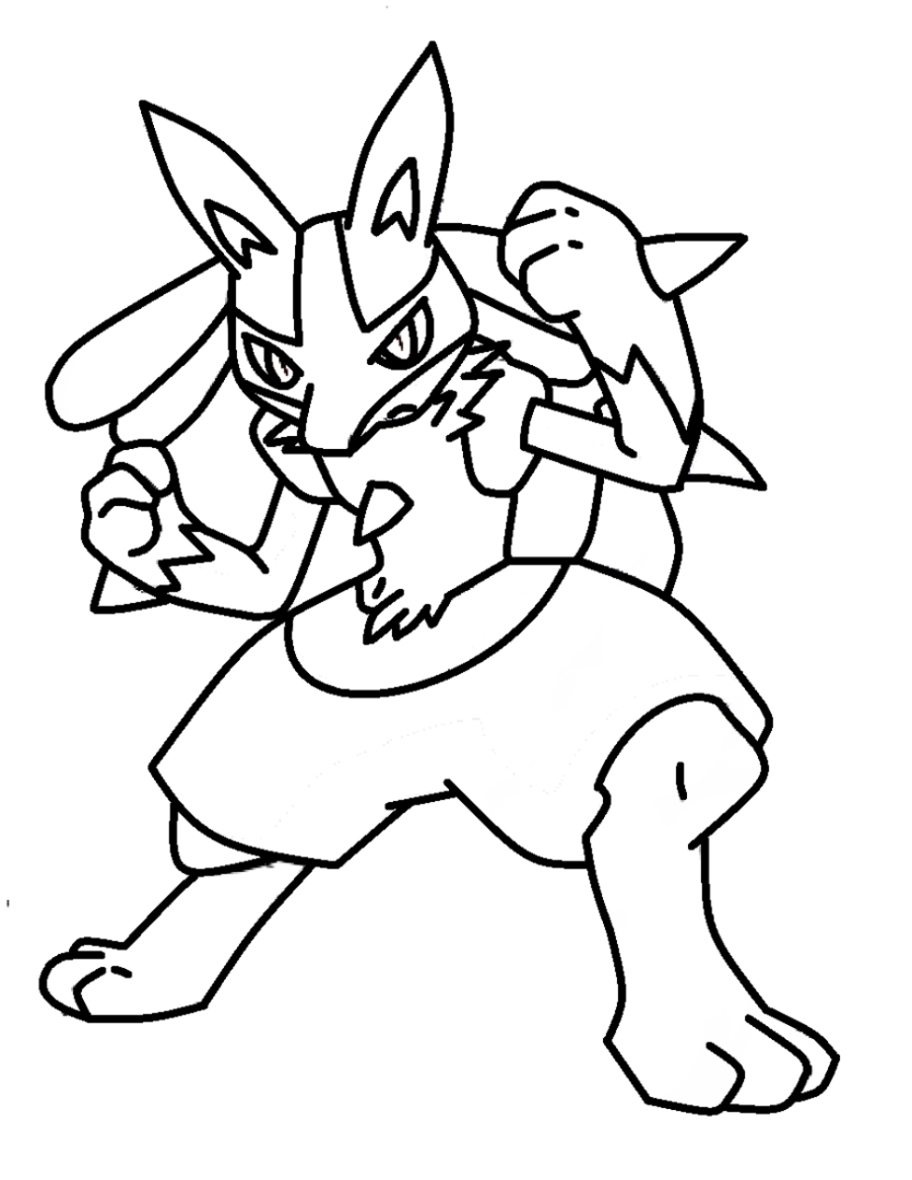 835x1080 Pokemon Lucario Coloring Pages