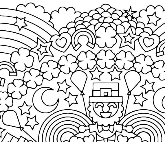 570x491 Lucky Charms Party St. Patrick's Day Mandala Coloring