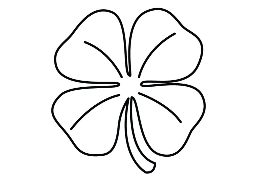 1024x765 Four Leaf Clover Coloring Pages