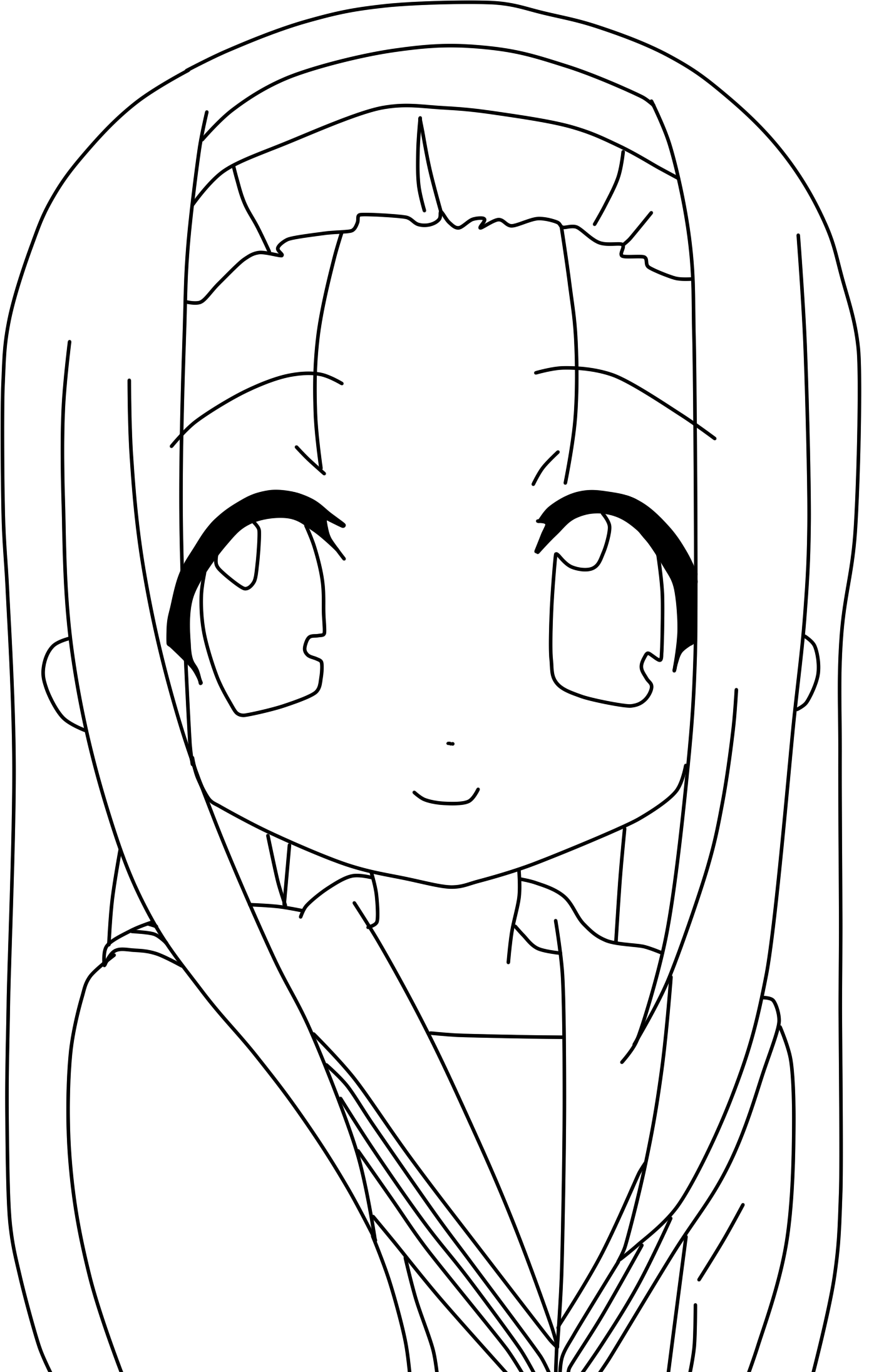 1396x2192 Lucky Star Coloring Pages Drawing Manga Lucky Star