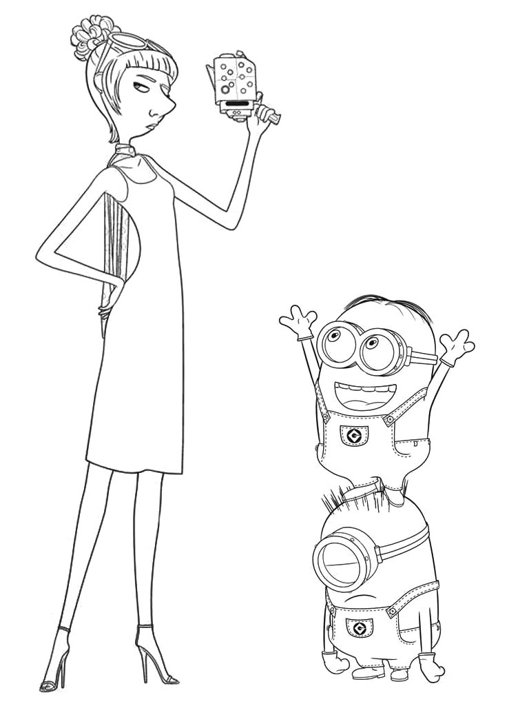 768x1024 Despicable Me 3 Coloring Pages Lucy And Minions