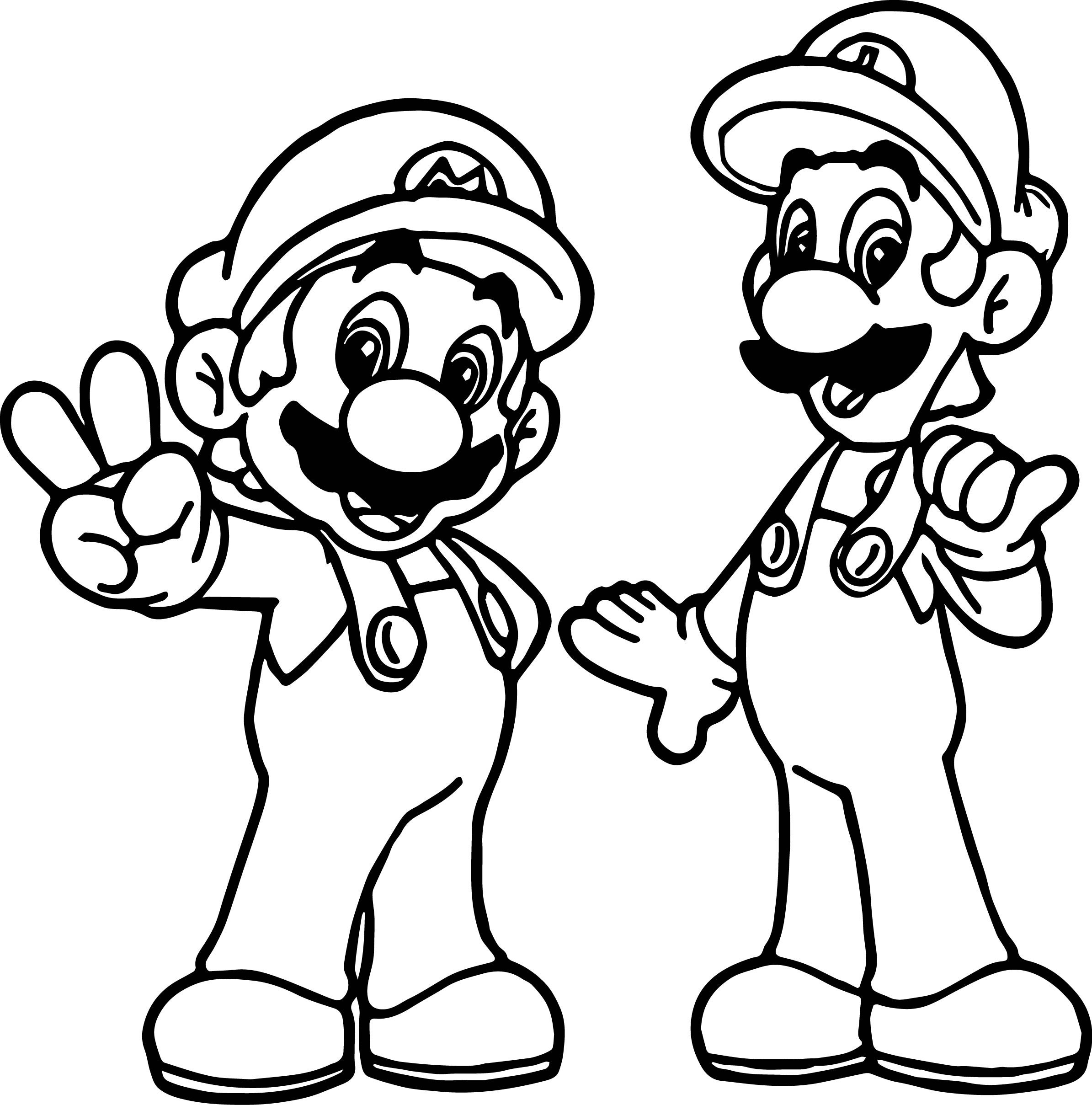 2389x2417 Mario And Luigi Coloring Pages Freecolorngpages Co Ribsvigyapan