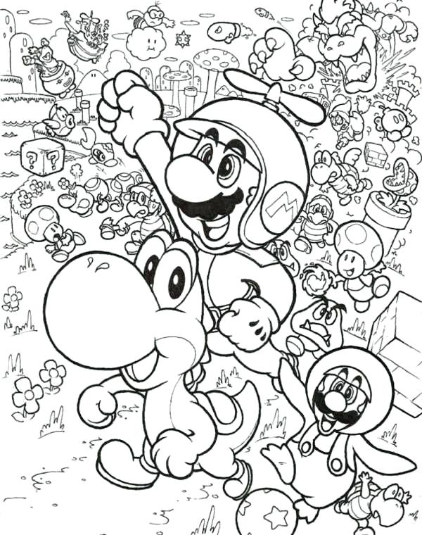 600x760 Luigi Coloring Page And Fly With Little Dragon In Brothers