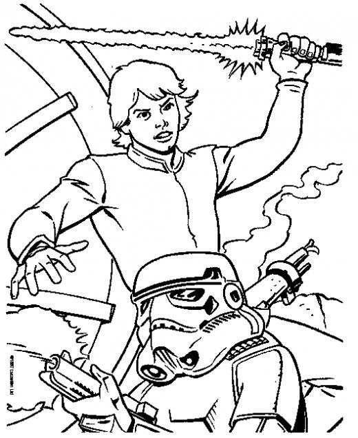 520x636 Free Star Wars Coloring Pages Luke Skywalker And Color Sheets