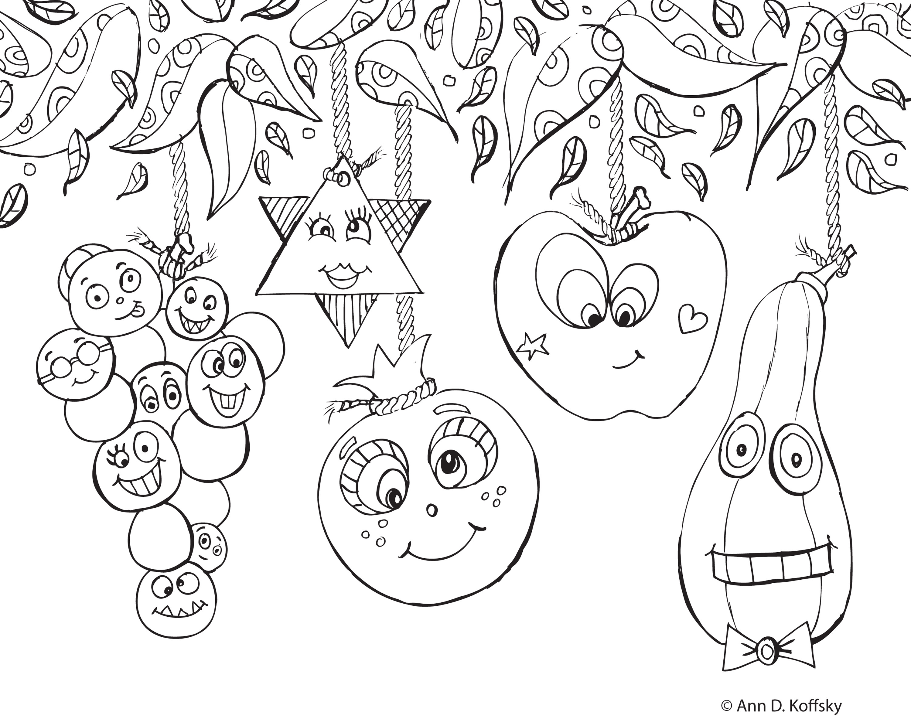 3000x2368 Sukkot Coloring Page