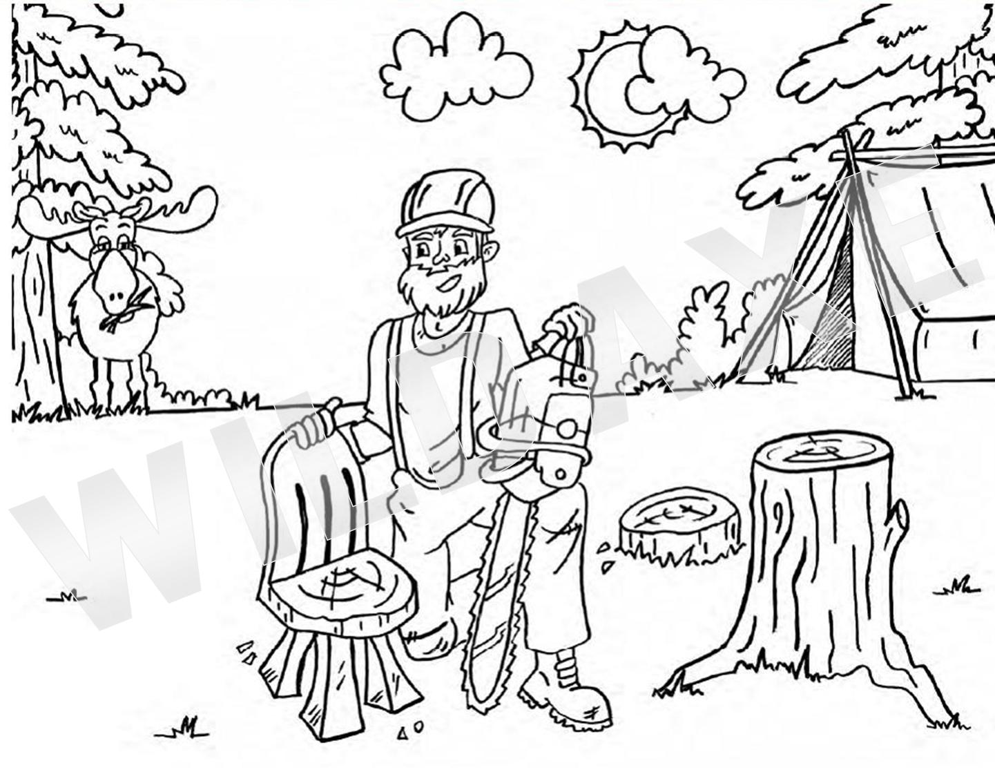 1441x1118 Lumberjack Coloring Pages