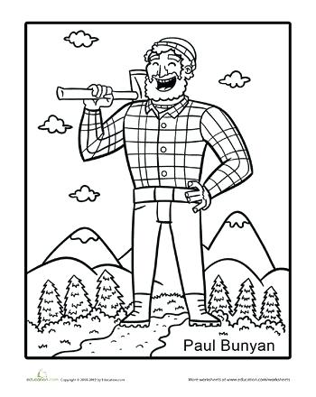 350x440 Paul Bunyan Coloring Pages Printable Morning Coming Down Week 6