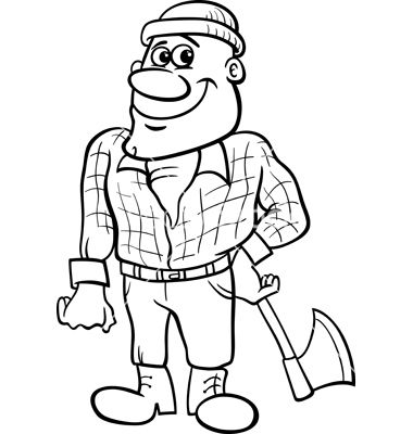 380x400 Fairy Tale Lumberjack Coloring Page Vector 2075105