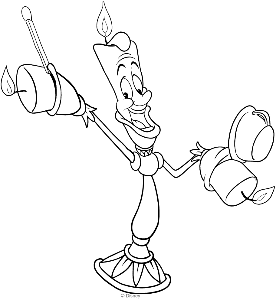 912x992 Lumiere (Beauty And The Beast) Coloring Pages