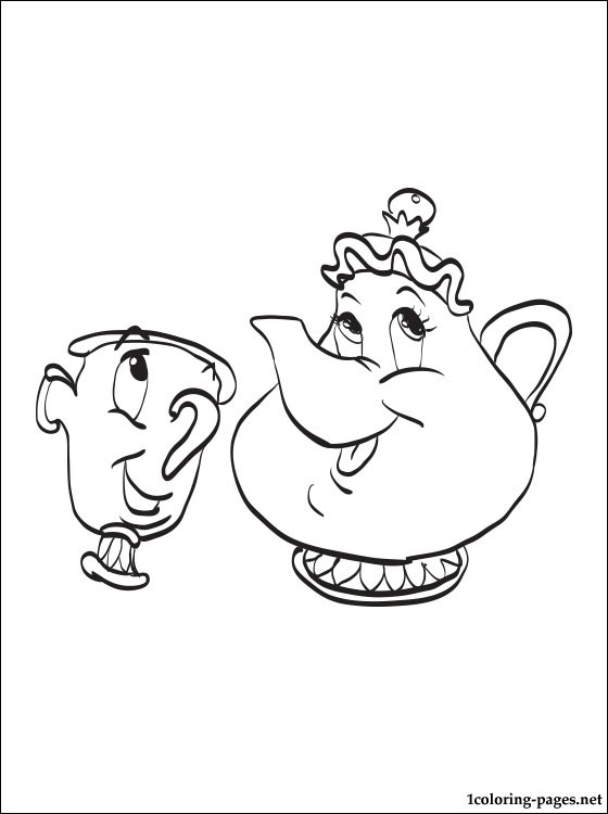 560x750 Mrs. Potts And Chip Potts Coloring Page Coloring Pages