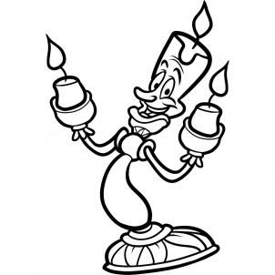 302x302 How To Draw Lumiere, Beauty And The Beast, Lumiere Step 7