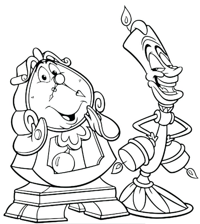 700x783 Beauty And Beast Lumiere Coloring Pages Also Beauty And