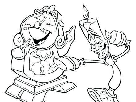 440x330 Beauty The Beast Lumiere Coloring Pages Plus Beauty