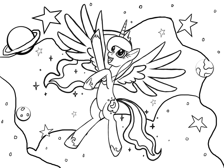 734x550 Colouring Pages Of Princess Luna Princess Luna Coloring Page