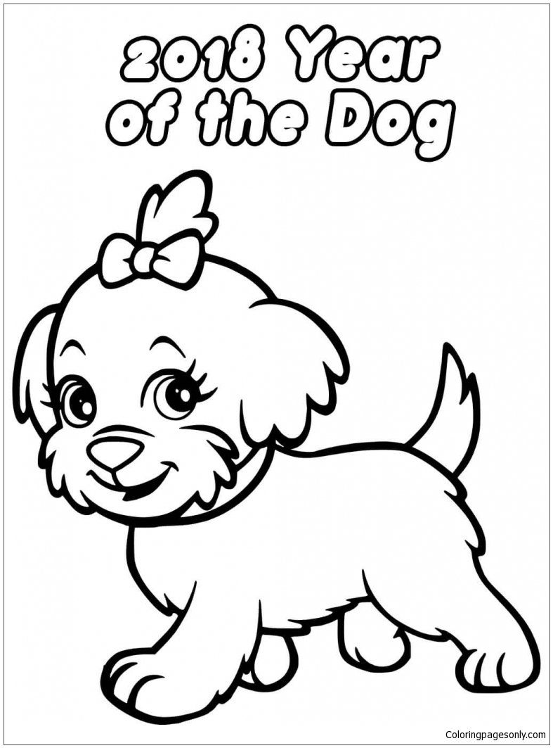 787x1063 Chinese New Year Coloring Page Dog Free Pages Online Inside