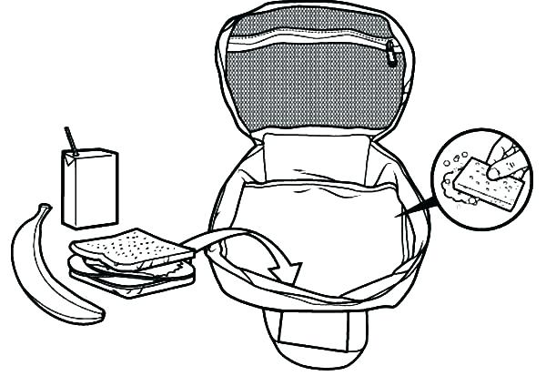600x413 Healthy Lunch Box Colouring Pages Dog In Gift Coloring Page