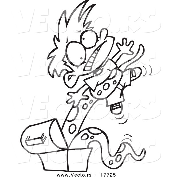 600x620 Vector Of A Cartoon Boy Being Strangled By A Monster In His Lunch