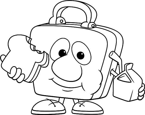 600x476 Lunchbox Eating Lunch Coloring Pages