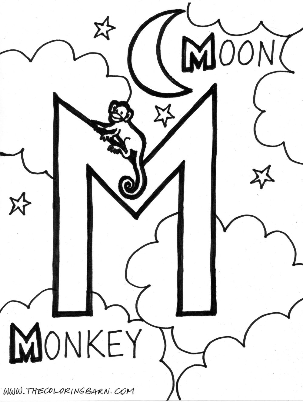1000x1327 Letter M Coloring Pages