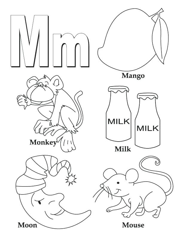 612x792 Letter Coloring Pages Printable Letter M Coloring Page Printable