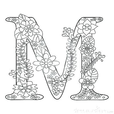 400x400 Capital Letter M Coloring Sheet Kids Coloring Bubble Letter