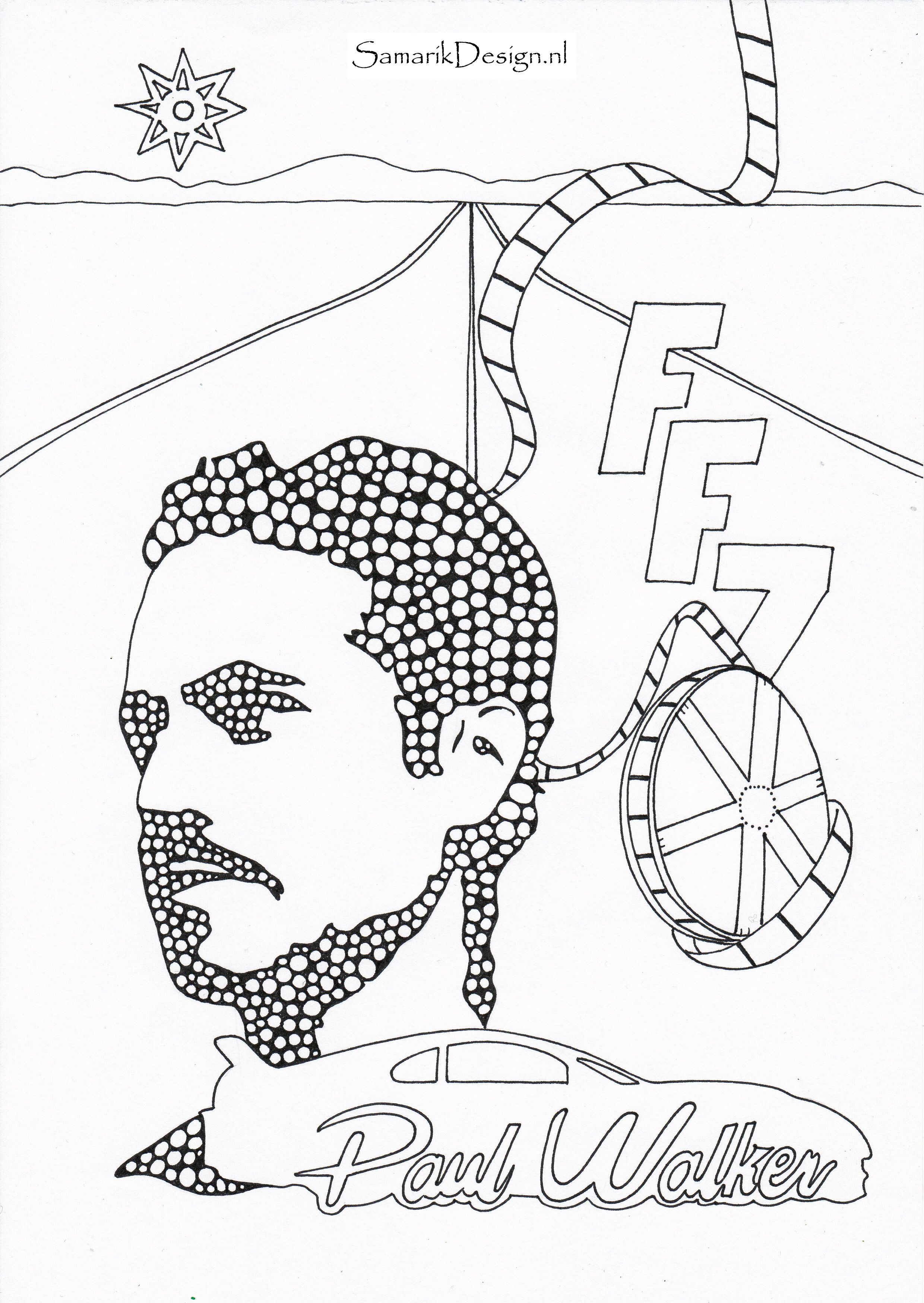 2480x3496 Paul Walker Famous People Coloring Pages To Print