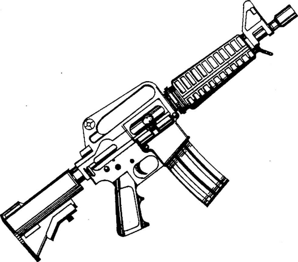 982x863 Ar 15 Coloring Page M16 Gun Colouring Pages
