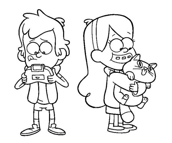 600x500 Dipper And Mabel Coloring Pages From Gravity Falls