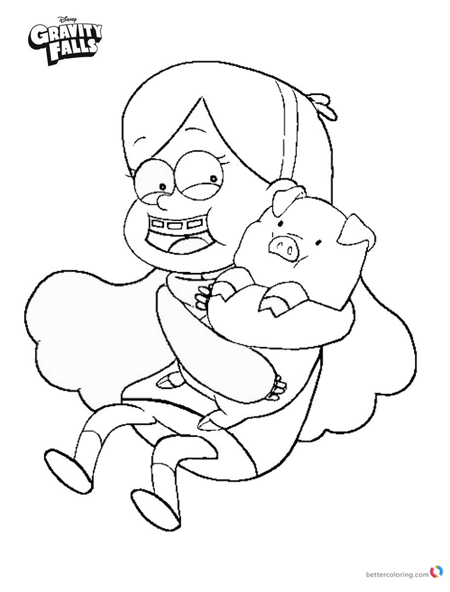 912x1200 Gravity Falls Coloring Pages Mabel And Waddles 18 Dipper Pines