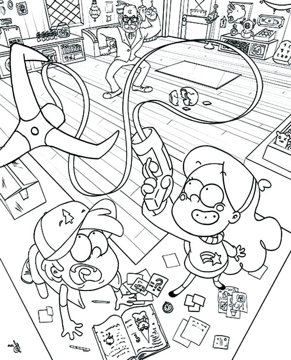 600x741 Awesome Gravity Falls Coloring Pages For Gravity Falls Coloring