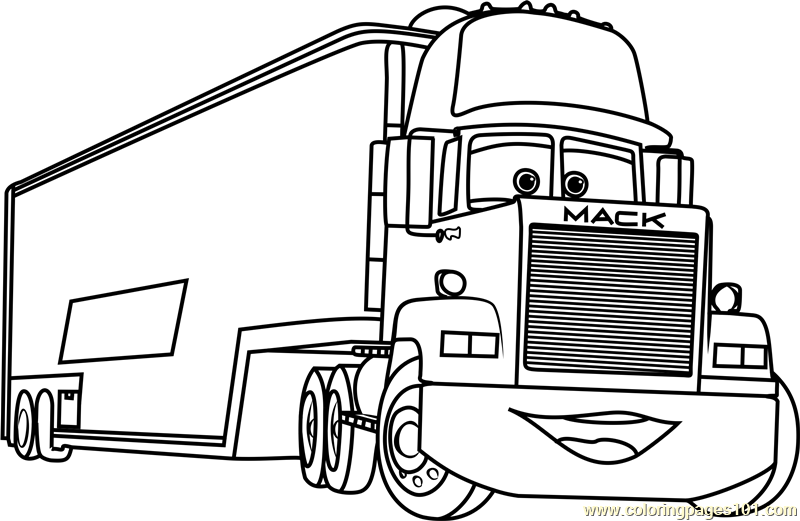 800x521 Mack From Cars 3 Coloring Page
